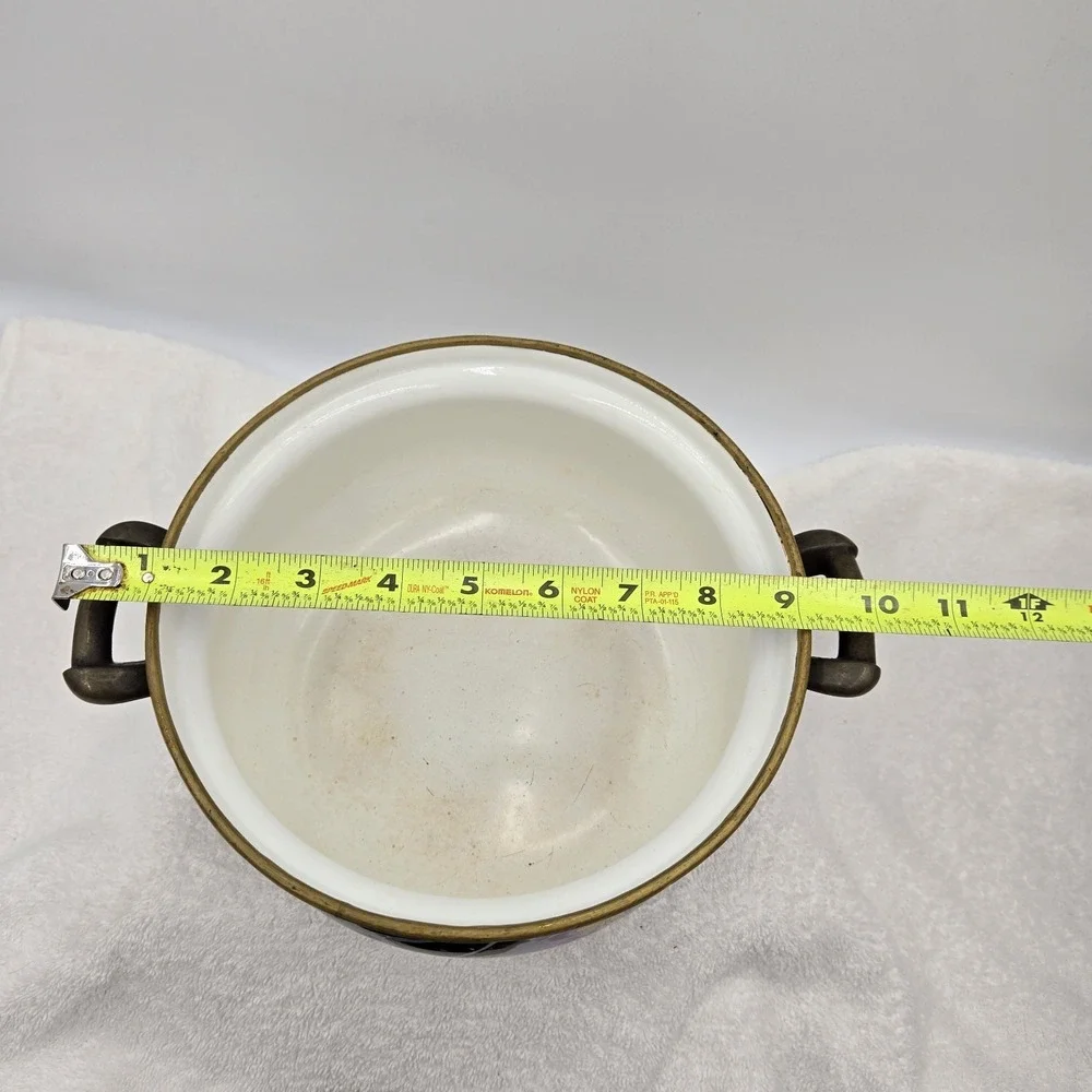 Vtg Mikasa Grande Chef UN710 Charisma Black Enamel Pot Cookware Iris Floral